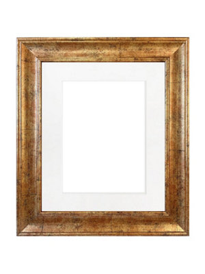 Scandi Gold Frame with White Mount for Image Size 12 x 10 Inch