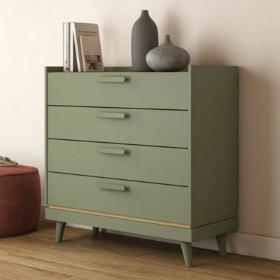 sage green bridesmaids dresses Marelle 4-Drawer Dresser – Plank+Beam main image 1