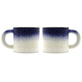Scandi Home Set of 2 480ml Terra Fusion Bue & Yellow Reactive Glazed Ceramic Mugs