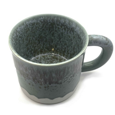 Scandi Home Set of 2 480ml Terra Fusion Grey & Green Reactive Glazed Ceramic Mugs