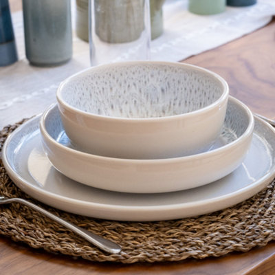 Scandi Home Set of Four Stockholm 20cm Oatmeal Reactive Glaze
