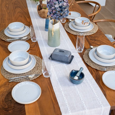 Scandi Home Set of Four Stockholm 20cm Oatmeal Reactive Glaze