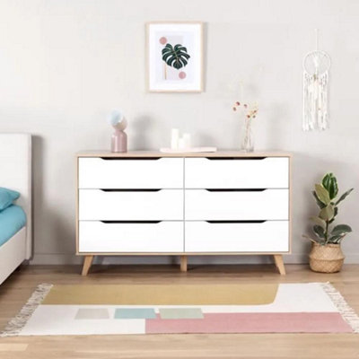 Scandi white store chest of drawers