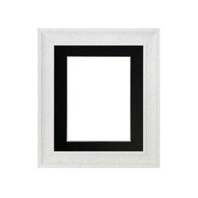 Scandi Limed White Frame with Black Mount for Image Size 10 x 4 Inch