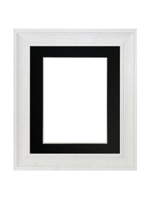 Scandi Limed White Frame with Black Mount for Image Size 12 x 10 Inch