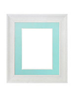 Scandi Limed White Frame with Blue Mount for Image Size 15 x 10 Inch