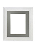 Scandi Limed White Frame with Dark Grey Mount for Image Size 7 x 5 Inch