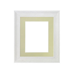 Scandi Limed White Frame with Light Grey Mount for Image Size 10 x 4 Inch