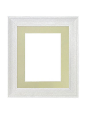 Scandi Limed White Frame with Light Grey Mount for Image Size 10 x 8 Inch