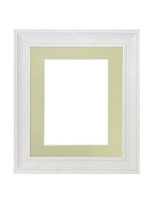 Scandi Limed White Frame with Light Grey Mount for Image Size 12 x 8 Inch