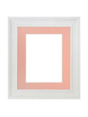Scandi Limed White Frame with Pink Mount for Image Size 15 x 10 Inch