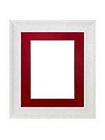 Scandi Limed White Frame with Red Mount for Image Size A4