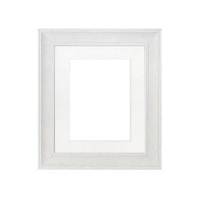 Scandi Limed White Frame with White Mount for Image Size 10 x 4 Inch