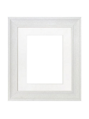 Scandi Limed White Frame with White Mount for Image Size 4.5 x 2.5 Inch