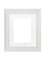 Scandi Limed White Frame with White Mount for Image Size A3