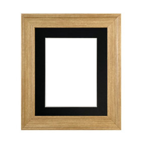 Scandi Oak Frame with Black Mount for Image Size 10 x 4 Inch