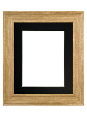 Scandi Oak Frame with Black Mount for Image Size 12 x 8 Inch