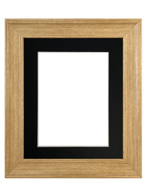 Scandi Oak Frame with Black Mount for Image Size 16 x 12 Inch