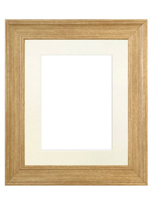 Scandi Oak Frame with Ivory Mount for Image Size 15 x 10 Inch