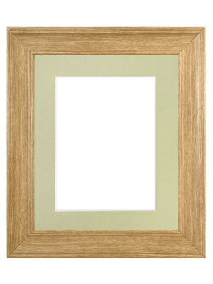 Scandi Oak Frame with Light Grey Mount for Image Size 10 x 4 Inch