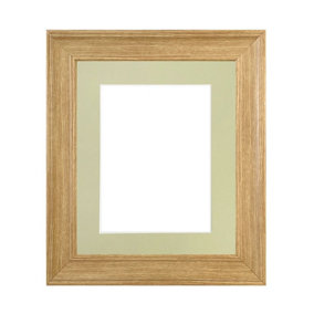 Scandi Oak Frame with Light Grey Mount for Image Size 10 x 8 Inch