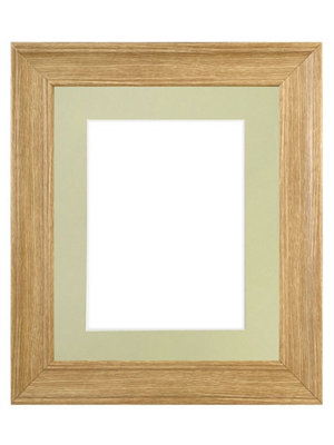 Scandi Oak Frame with Light Grey Mount for Image Size 12 x 8 Inch