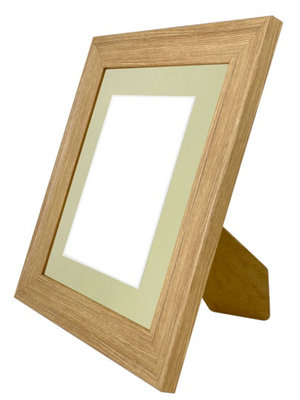 Scandi Oak Frame with Light Grey Mount for Image Size 6 x 4 Inch