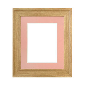 Scandi Oak Frame with Pink Mount for Image Size 10 x 4 Inch