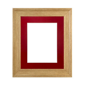 Scandi Oak Frame with Red Mount for Image Size 10 x 4 Inch