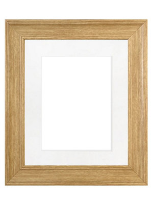 Scandi Oak Frame with White Mount for Image Size 10 x 4 Inch