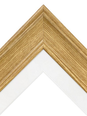 Scandi Oak Frame with White Mount for Image Size 12 x 10 Inch