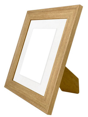 Scandi Oak Frame with White Mount for Image Size 4 x 3 Inch