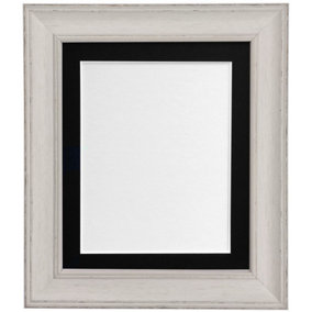 Scandi Pale Grey Frame with Black Mount for Image Size 10 x 4 Inch