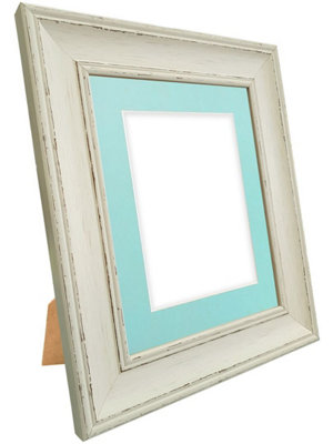 Scandi Pale Grey Frame with Blue Mount for Image Size 10 x 8 Inch