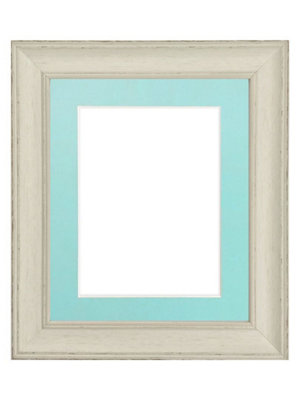 Scandi Pale Grey Frame with Blue Mount for Image Size 12 x 8 Inch