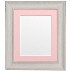 Scandi Pale Grey Frame with Pink Mount for Image Size 10 x 4 Inch
