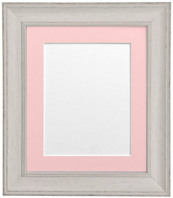 Scandi Pale Grey Frame with Pink Mount for Image Size 16 x 12 Inch