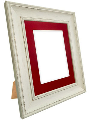Scandi Pale Grey Frame with Red Mount for Image Size 4.5 x 2.5 Inch