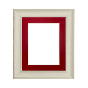 Scandi Pale Grey Frame with Red Mount for Image Size 4 x 3 Inch