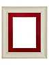 Scandi Pale Grey Frame with Red Mount for Image Size 8 x 6 Inch