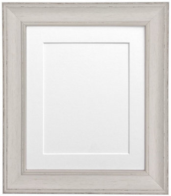 Scandi Pale Grey Frame with White Mount for Image Size 10 x 4 Inch