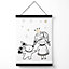 Scandi Princess Little Girl and Rabbit Medium Poster with Black Hanger