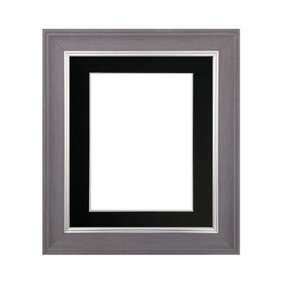 Scandi Slate Grey Frame with Black Mount for Image Size 10 x 4 Inch