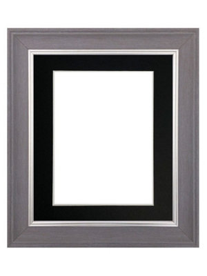 Scandi Slate Grey Frame with Black Mount for Image Size 12 x 10 Inch ...