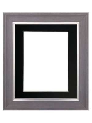 Scandi Slate Grey Frame with Black Mount for Image Size A2