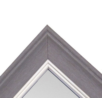 Scandi Slate Grey Frame with Blue Mount for Image Size 14 x 8 Inch