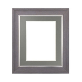 Scandi Slate Grey Frame with Dark Grey Mount for Image Size 10 x 4 Inch