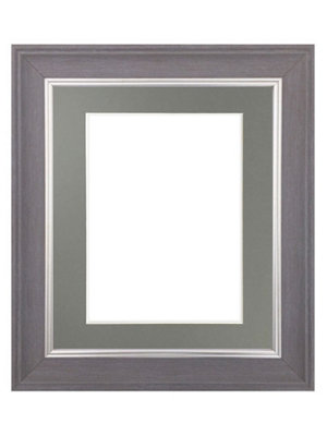 Scandi Slate Grey Frame with Dark Grey Mount for Image Size 10 x 8 Inch ...