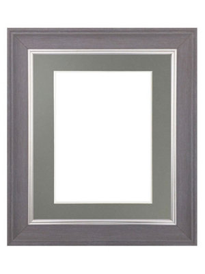 Scandi Slate Grey Frame with Dark Grey Mount for Image Size 14 x 11 Inch