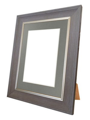 Scandi Slate Grey Frame with Dark Grey Mount for Image Size 4 x 3 Inch